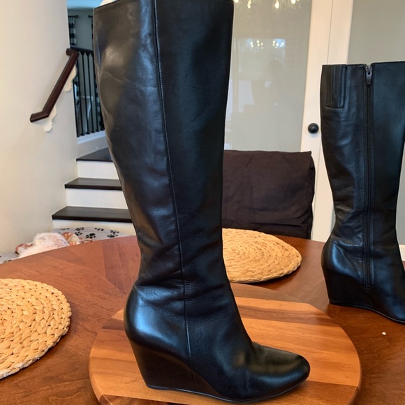 Via Spiga tall wedge heel leather boot - Picture 3 of 8